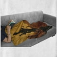thumbnail image 6 of Western Soft Flannel Fleece Throw Blanket, Cartoon Illustration of Wild West Scene Cowboy in Sunset, Cozy Plush for Indoor and Outdoor Use, 50" x 60", Burnt Orange Dark Brown, by Ambesonne, 6 of 6