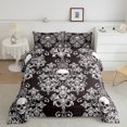 thumbnail image 2 of Feelyou Tribal Brown Damask Bedding Comforter Set for Women, Gothic Hippie Skeleton Twin Comforter Sets, Retro Bohemian Style Reversible Bedding Set, Lightweight Room Decor, 2-Piece, 2 of 8