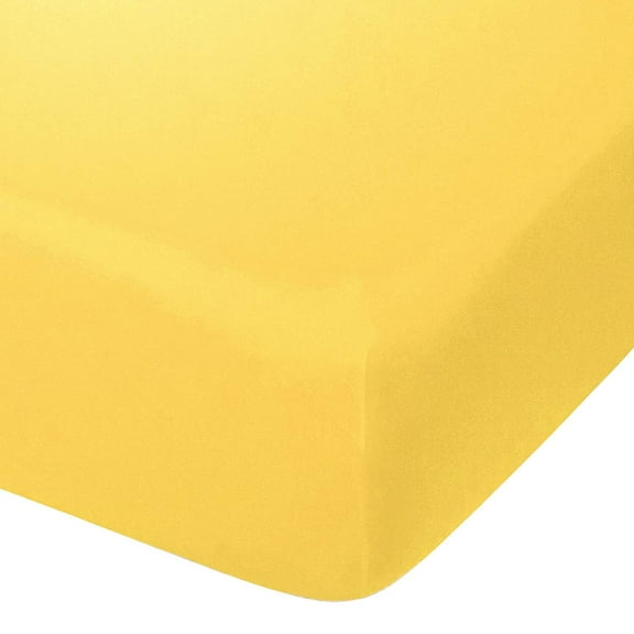 Microfiber Fitted Crib Sheet, Cozy and Soft Solid Color Toddler Sheet, 28 x 52 Inches, Yellow
