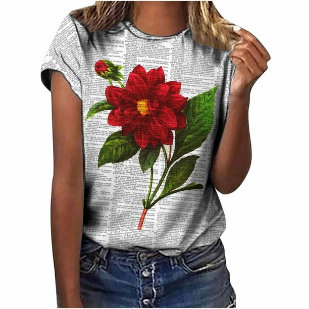 Tops de moda para mujer, divertidas camisetas informales holgadas con estampado, blusa, camisa estampada Fridja gope3311
