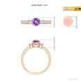thumbnail image 4 of ANGARA Natural 0.45 Ct. Amethyst with Diamond Classic Ring in 14K Rose Gold for Women (Ring Size: 5), 4 of 8