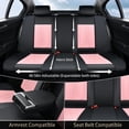 thumbnail image 6 of FLORICH Car Seat Covers Full Set, Universal Leather Seat Covers Full Coverage, Waterproof for Most Car Truck SUV, Black & Pink, 6 of 10