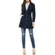 thumbnail image 1 of Chaqueta de mezclilla larga con cinturón y botones de manga larga con solapa para mujer INSPIRE CHIC M Azul oscuro, 1 of 8