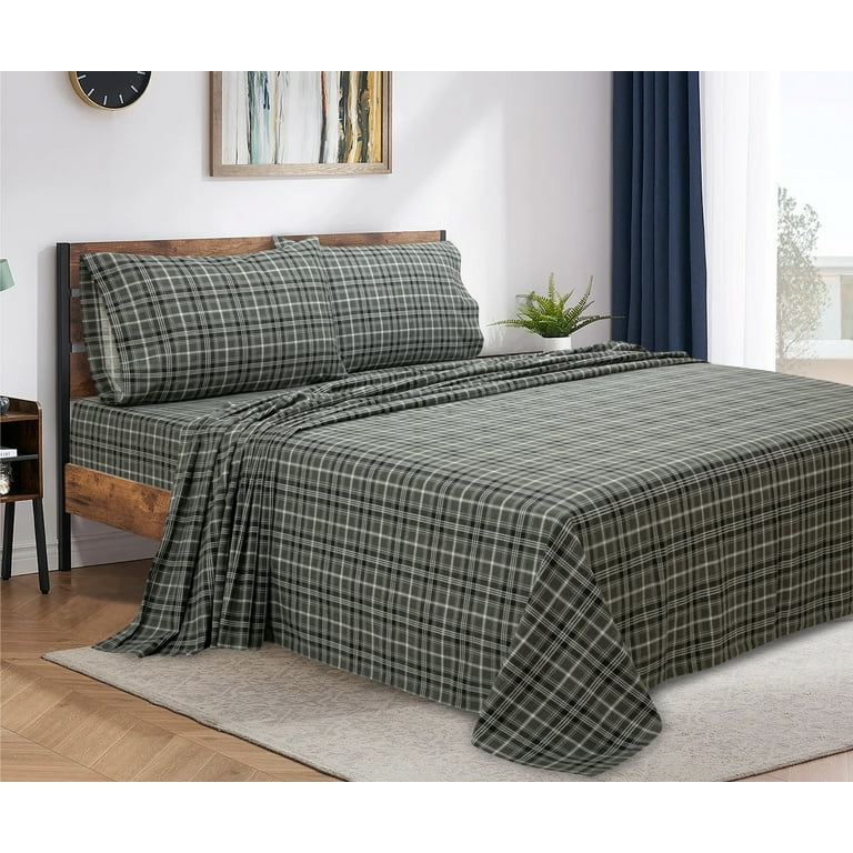 Laura Ashley - Queen Sheet Set, Cotton Flannel Bedding, Brushed For Extra Softness Comfort Bright Blush Queenblue