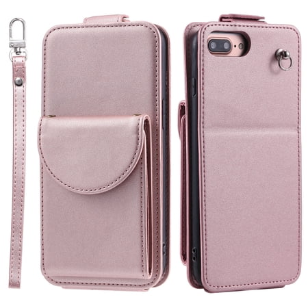 TECH CIRCLE For iPhone 7 /iPhone 8 /iPhone SE Wallet Case with Card Holder,PU Leather Flip Kickstand Magnetic Clasp Durable Shockproof Protective Phone Case for Apple iPhone 7 8 SE 2022 4.7",Rosegold