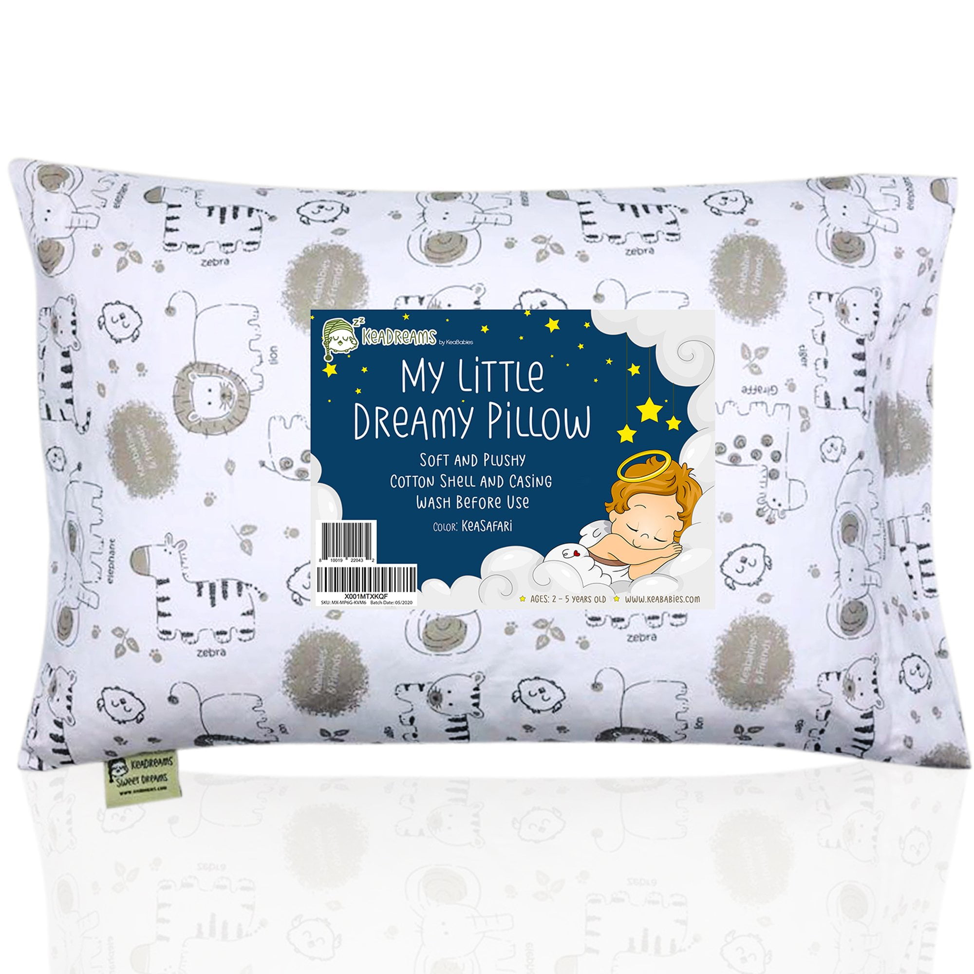 Baby Sleeping Pillows for Toddlers Kids Machine Washable Infant Travel Cute Printed Pillow for Sleeping Toddler Pillow with Soft Organic Cotton Pillowcase 