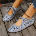thumbnail image 2 of Tqyyweavej Women's Ballet Flats Shoes Cutout Closed Toe Tied Pumps Oversized Solid Color Versatile Mary Jane Flats Gifts for Women, 2 of 10