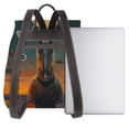 thumbnail image 3 of Easygdp Sunset Prairie Meditating Horse Mochila de Cuero para Mujeres, Bolso de Hombro, Bolsos de Mano de Moda para Trabajo y Viajes, 3 of 4