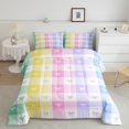 thumbnail image 2 of Erosebridal Cute Bowknot Bedding Twin Comforter Set,Geometric Grid Down Comforter,Gradient Decoration,Reversible,Lightweight,2-Piece, 2 of 7
