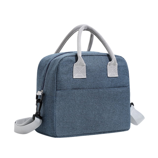 Naiovety El bolso portátil del almuerzo aisló el totalizador más fresco para el envase de comida termal de la lona durable de las comidas en Organizadores de utensilios de cocina Azul marino