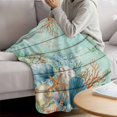 thumbnail image 3 of Teal Beach Coastal Blanket Soft Cozy Warm Throw Blanket for Couch, Plush Fuzzy Flannel Fleece Blankets for Sofa, Summer Nautical Coral Shell Botanical Vintage Bed Blankets Gifts for Men, 50"x60", 3 of 9