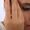 thumbnail image 3 of SOLITAIRE JEWELRY 0.09 Ct Round Brilliant Cut Moissanite Diamond Twisted Engagement Ring 10K Yellow Gold Ring Size 4, 3 of 5