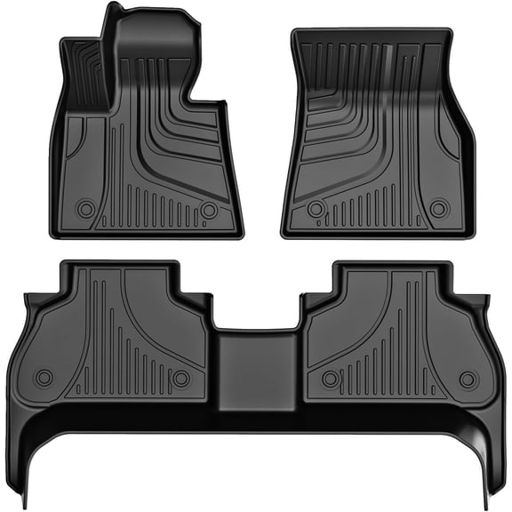 AOMSAZTO Car Floor Mats Liners fit for BMW X5 2019-2024, Heavy Duty TPE All Weather Car Floor Mats, 1st & 2nd Row All Weather Protection, Anti Skid Car Mats, Black