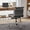Mid Back-Black, variant on Raffle Pinker Ribbed Genuine Leather Office Desk Chair Mid Back Armless Executive Conference Room Chair Adjustable Computer Chair Swivel Chair for Home Office, Black