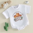 thumbnail image 5 of Baby Onesies Boy Newborn Baby Short Sleeve Western Romper Birthday Outfits Summer Casual Round Neck Cowboy Hat Print Bodysuit, 5 of 9