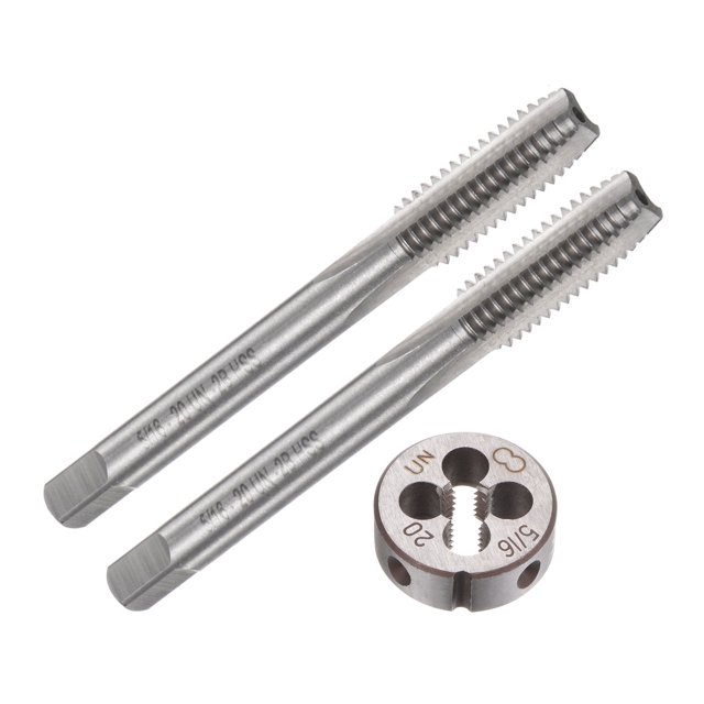 Unique Bargains Robinet et Mourir Ensemble 5/16-20 un Robinet à Vis & Rond Die Outils de Taraudage de Réparation de Fil 3 Pièces