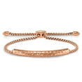 thumbnail image 2 of Chisel  Stainless Steel Polished Hammered Rose IP-plated Adjustable Bar Bracelet, 2 of 3