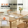 KFFKFF Clear Table Cover Protector, 18" x 48" Table Cover, 1.5 mm Thick PVC Plastic Tablecloth ...