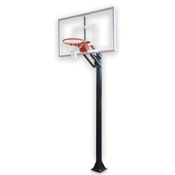 Champ Select-BP Steel-Acrylic In Ground Adjustable Basketball System, Kelly Green