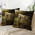 thumbnail image 3 of LALILO Throw Pillow Covers Cow Oil Canvas Farmer Cow Field Oil Cushion Cover 18" x 18", 4023 Pack, 3 of 6
