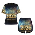 thumbnail image 5 of Lsque 2025 New Year 5 Women's Short-Sleeved Pajama Set - 2 Piece Soft and Lightweight Sleepwear Set-X-Large, 5 of 9