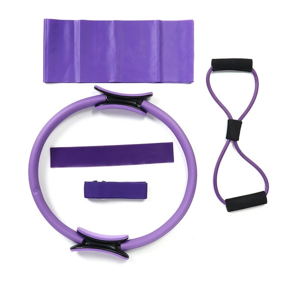 Juego de 5 anillos de pilates, toalla de látex, expansor de pecho, cuerda, cinturón elástico, bucle de resistencia
