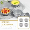 thumbnail image 3 of Raindrops 4Pcs Portable Baking Mold Plated Silver Household Pudding Cup with Non Stick Surface, 3 of 8