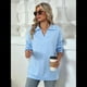 thumbnail image 5 of de Larga con Cuello en V para Mujer, Sudaderas Ligeras, Ropa de Moda de Otoño 2025. Azul L, 5 of 10