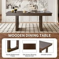 thumbnail image 5 of Harper & Bright Designs Farmhouse Extendable Dining Table Set for 6, 7 Pieces Rectangle Dining Table with 6 Upholstered Chairs, Wood Expanding Kitchen Table Set for Dining Room, Brown, 5 of 14