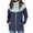 Navy, variant on Fesfesfes Fashion Women Flannel Jacket Long Sleeve Open Front Loose Outerwear Blouse Coat Pockets Blouse Tops On Sale