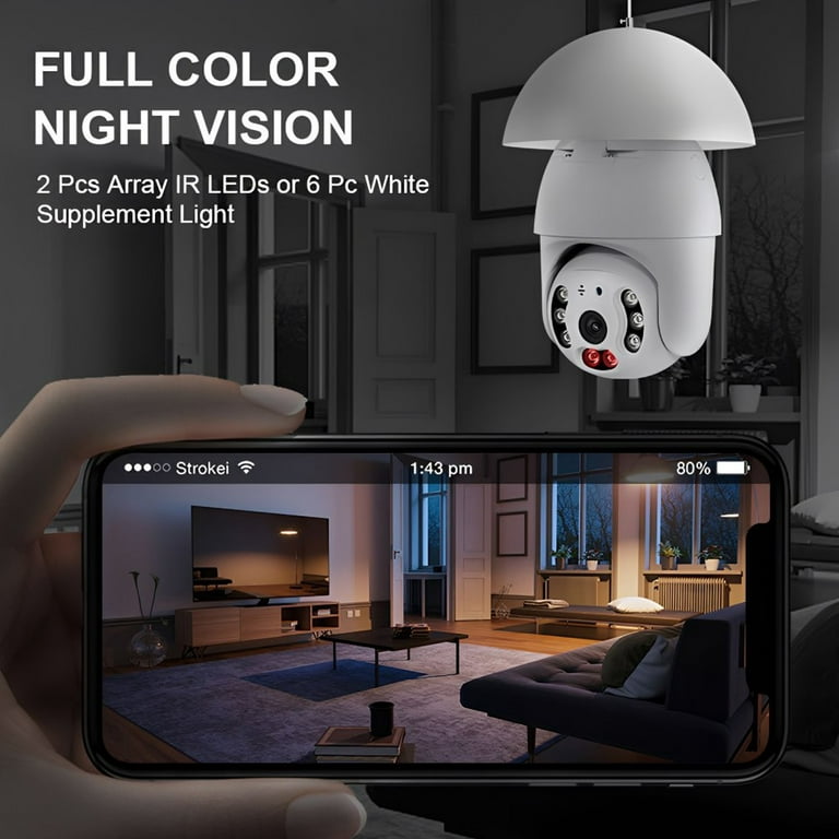 Ampoule Caméra Smart Wireless Wifi Full Color Bulb Camera Home Hd Night 