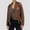 B_ Brown, variant on Women Faux Leather Zip Up Jackets Motorcycle Moto Biker Jackets Coat Cropped Motorcycle Biker Casual Blazer Brown XL