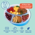 thumbnail image 3 of MHSIOAP-Bentgo Easyboxes 4-Compartment Oval Containers - Patented Design 8-Piece Set; 4 Trays & 4 Fitted Lids Seal in Freshness; Reusable Food Storage & Meal Prep BPA-Free Containers (Classic), 3 of 4