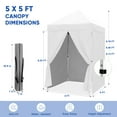 thumbnail image 4 of COOS BAY 5x5 Instant Pop Up Canopy Tent with 4 Removable Sun Walls, Lightweight Compact Portable Canopy with Carry Bag,White, 4 of 9