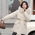 thumbnail image 7 of Women Parka Fashion Long Coat Wool Liner Hooded Parkas 2023  Winter Jacket Slim with  Collar Warm Snow Wear Padded Clothes, 7 of 7
