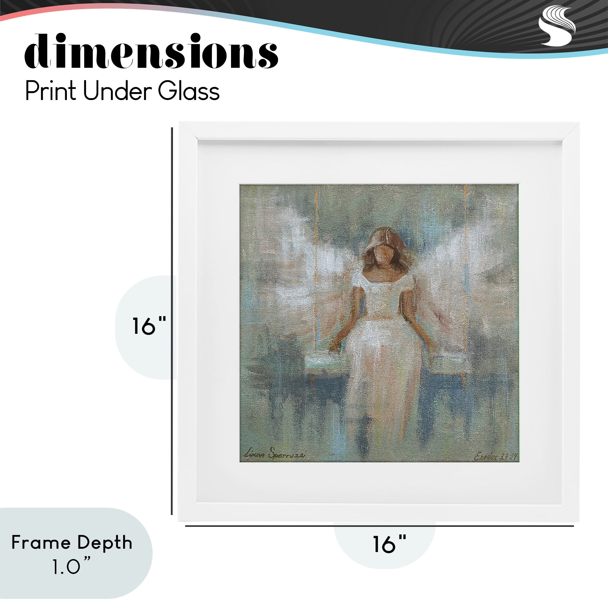 Stupell Industries Dreamlike Restful Angel White Framed Print Under Glass, design by Linda Sperruzzi