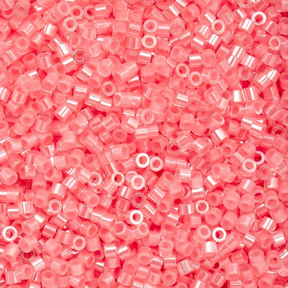 John Bead 25g Cylin Beads Rose-Pink AB Lined CY1016 11/0 Glass Cylindrical Seed Beads for Jewelry Bracelets Necklaces Earrings Making Embroidery