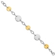 thumbnail image 2 of Stainless Steel Bracelet Fancy Women's mm 9 in Yellow IP-plated Textured Circle Link, 2 of 4