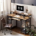 CubiCubi 47'' Home Office Desk with Shelf Riser, Storage, Monitor Stand ...
