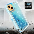 thumbnail image 3 of Case for iPhone 15,Military Grade 3 in 1 Hybrid Glitter Liquid Quicksand Moving Stars Sparkle Flowing Shockproof Protective Phone Case for iPhone 15,6.1 inch（Blue）, 3 of 9