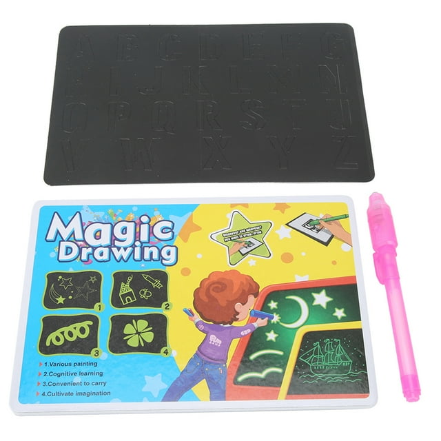 3D Fluorescent Board,, Painting Board, Durable Materials Fluorescent Painting Board Exquisite Gift Educational Institution Early Education Yellow English A3,Yellow English