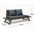 thumbnail image 3 of Sudbury Outdoor Outdoor Acacia Wood Loveseat and Coffee Table Set with Cushions, Gray/Dark Gray, 3 of 13