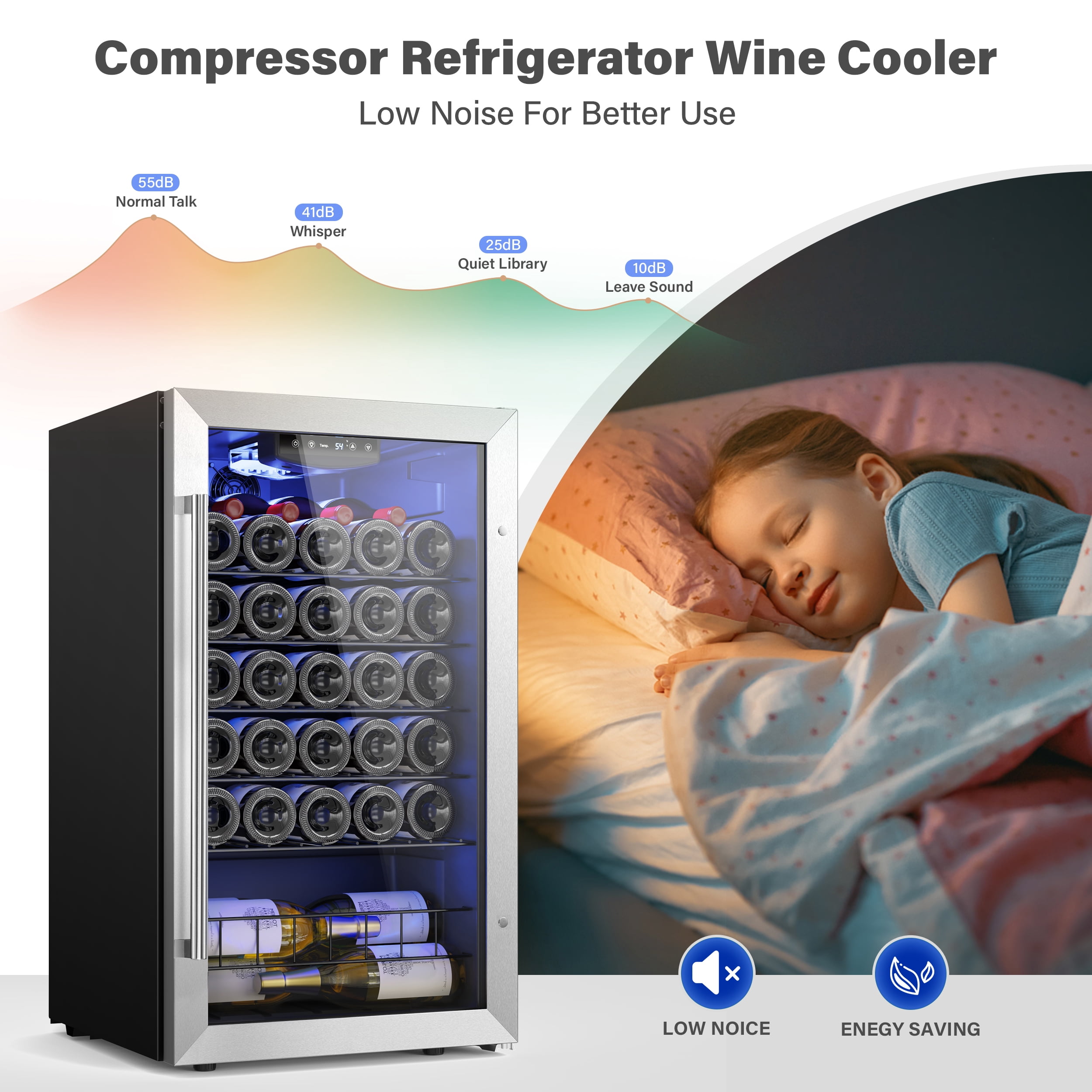 Yeego Wine Refrigerator Cooler, 64 Bottle Small Wine Fridge, Mini Freestanding Wine Cellars for Home, Office