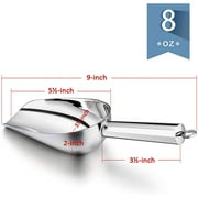 VeSteel 8 Ounce Stainless Steel Ice Scoop Metal Utility Food Scoop for Ice Cube Candy Flour Sugar