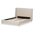 thumbnail image 2 of Baxton Studio Adelaide Retro Modern Light Beige Fabric Upholstered King Size Platform Bed, 2 of 6