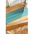 thumbnail image 3 of Unique Loom Outdoor Trellis Collection Area Rug - Parmaklik (2' x 6' 1" Runner Teal/Navy Blue), 3 of 10