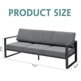 thumbnail image 2 of Royalcraft Aluminum Patio Furniture Sofa, All-Weather Modern Metal Outdoor 3-Seat Couch with Removable, Water-Resistant Cushions (Gray), 2 of 7