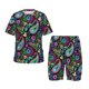 thumbnail image 1 of Balery Watercolor Floral Paisley Conjunto de Pijama Infantil de Manga Corta con Estampado – Ropa de Dormir de Algodón Suave-Large, 1 of 6