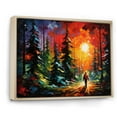 thumbnail image 2 of Designart "Sunset Silhouette Yellow and Green Forest" Floral Framed Wall Art - Traditional Yellow Tree Pine Bedroom Framed Canvas Wall Art, 2 of 6