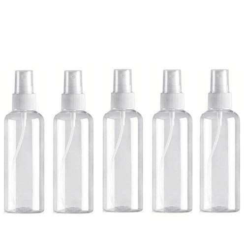 5pcs Spray Bottle Transparent Empty Fine Mist Spray Bottle Travel Atomizer Bottles 100ml